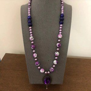 Purple Blue Necklace Multicolor Beaded Amethyst Aquamarine Moonstone Shaded Gemstone Necklace Multicolor Ombre Necklace Bohemian 3 and 4 mm by Gemswholesale Purple Blue Necklace Multicolor Beaded Amethyst Aquamarine Moonstone Shaded Gemstone Necklace Multicolor Ombre Necklace Bohemian 3 and 4 mm by Gemswholesale
